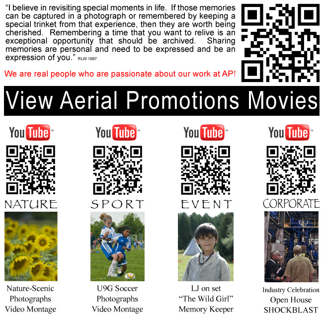 Aerial Promotions Youtube Video QR codes