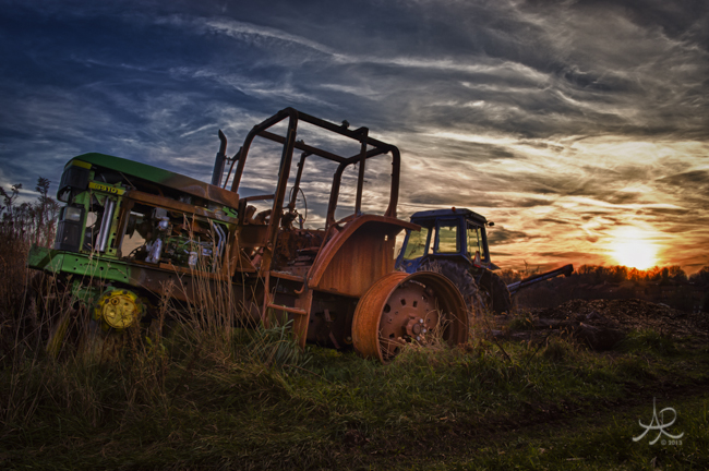 Dead Tractor at Sunset 650